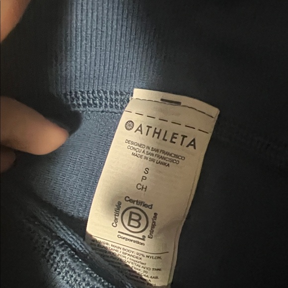 Athleta Deep Blue Ribbed Workout Set - Picture 3 of 6